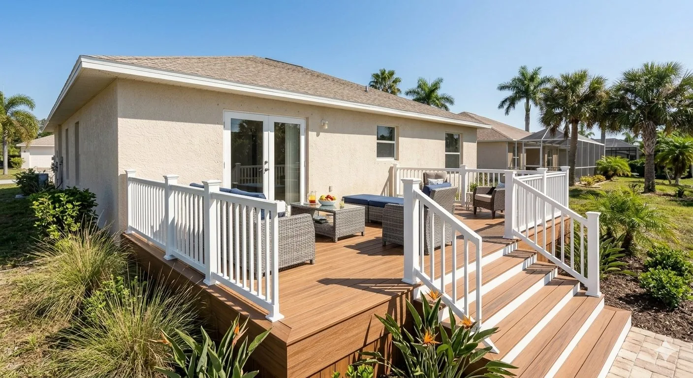 Multi-level wood deck build in Trinity FL