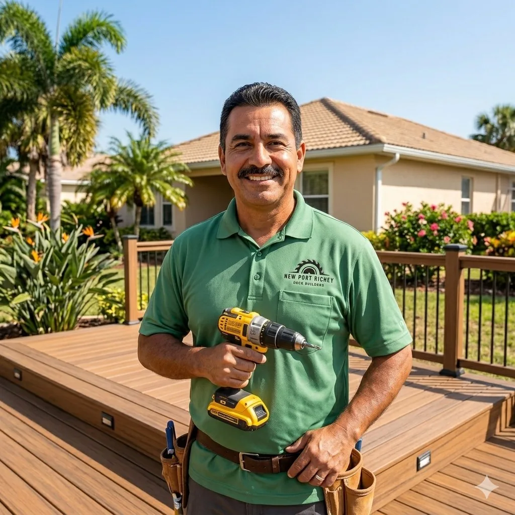 Screened lanai deck in Port Richey
